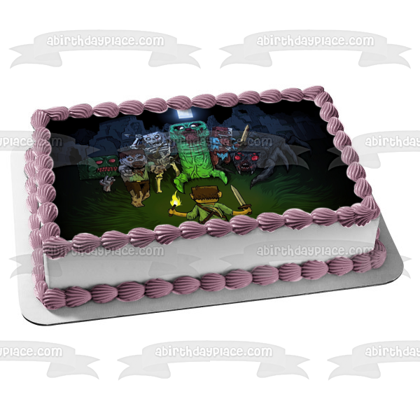 Minecraft Zombies Apocalipsis zombi adorno comestible para tarta imagen ABPID50487 