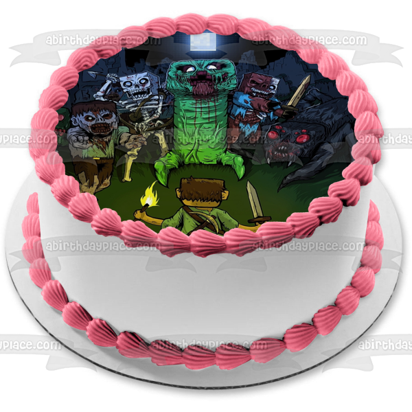 Minecraft Zombies Apocalipsis zombi adorno comestible para tarta imagen ABPID50487 