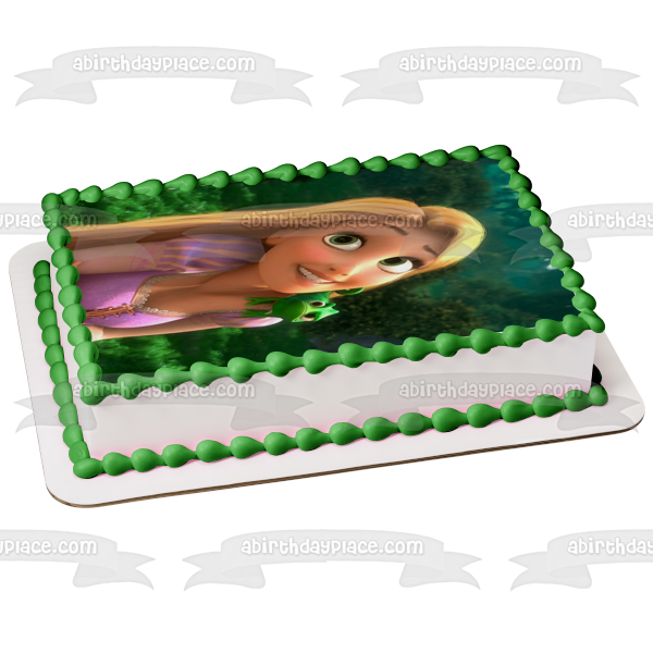 Imagen comestible para decoración de tarta de Rapunzel y Pascal enredados ABPID50360 