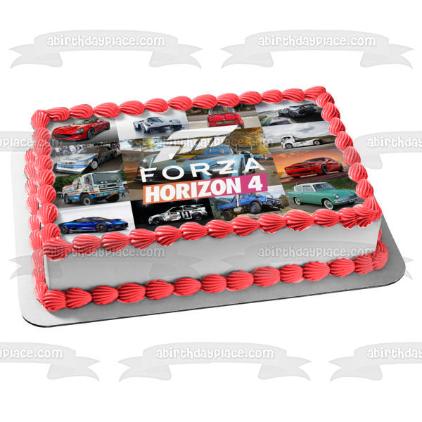 Forza Horizon 4 Cars Collage Racing Cars Aston Martin DB5 Imagen comestible para decoración de tarta ABPID50516 