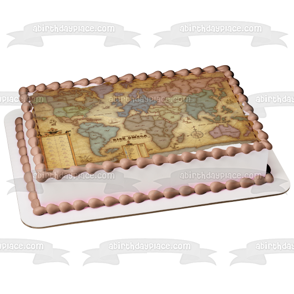 Risk Game Board Map Countries Classic Game Family Game Night Edible Cake Topper Image ABPID50394