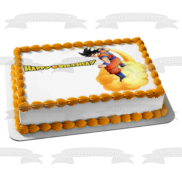 Imagen decorativa para tarta comestible de Dragon Ball Z Kakarotto, feliz cumpleaños, ABPID50734 