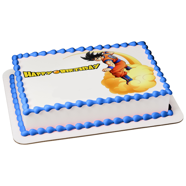 Imagen decorativa para tarta comestible de Dragon Ball Z Kakarotto, feliz cumpleaños, ABPID50734 