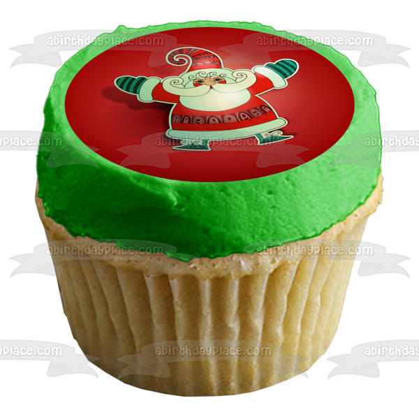 Adorno comestible para tarta de Navidad, Papá Noel, Kris Kringle, San Nick, imagen ABPID50637 