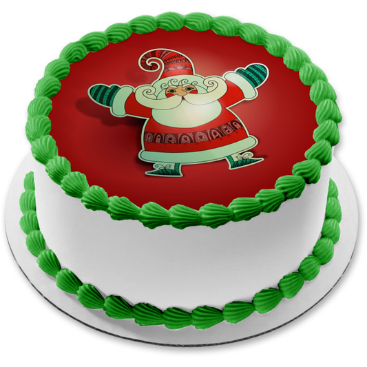 Adorno comestible para tarta de Navidad, Papá Noel, Kris Kringle, San Nick, imagen ABPID50637 