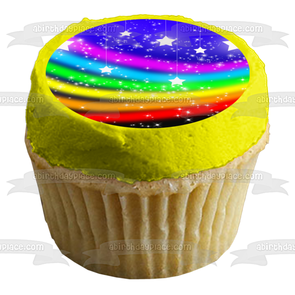 Fondo de Mario Party Star Rainbow ganador Personaliza con tu nombre Imagen comestible para decoración de tarta ABPID50644 