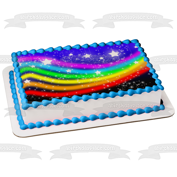 Fondo de Mario Party Star Rainbow ganador Personaliza con tu nombre Imagen comestible para decoración de tarta ABPID50644 