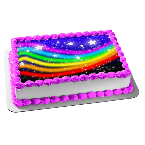 Fondo de Mario Party Star Rainbow ganador Personaliza con tu nombre Imagen comestible para decoración de tarta ABPID50644 