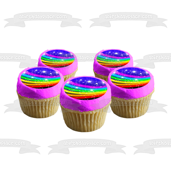 Fondo de Mario Party Star Rainbow ganador Personaliza con tu nombre Imagen comestible para decoración de tarta ABPID50644 