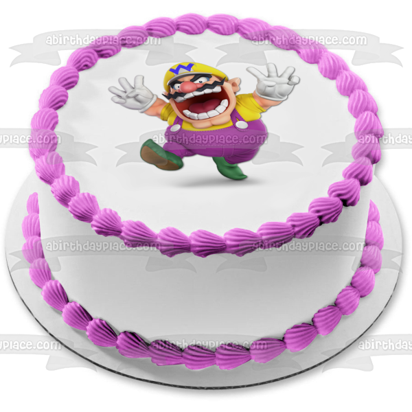 Ronda ganadora de Wario Mario Party Personaliza con tu nombre Imagen comestible para decoración de tarta ABPID50646 