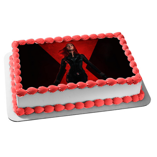 Black Widow Movie Natasha Romanoff Scarlett Johansson Edible Cake Topper Image ABPID50767