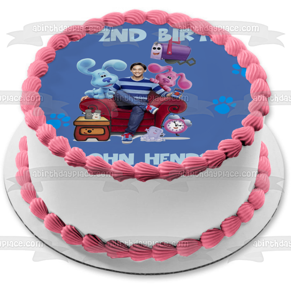 New Blue's Clues Josh Blue Magenta Mailbox Nick Jr Blues Clues Imagen comestible personalizada para decoración de tarta ABPID50650 