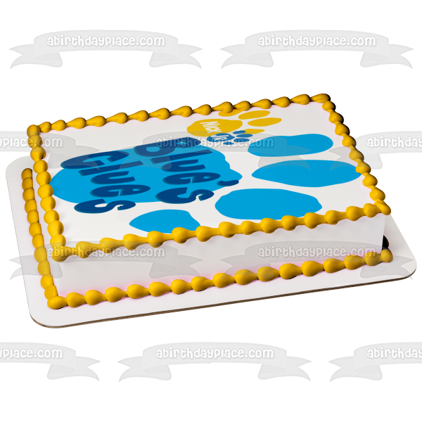 Nick Jr Blue's Clues Logotipo con estampado de pata ¡Las pistas de Blues y tú! Imagen comestible para decoración de tarta ABPID50652 