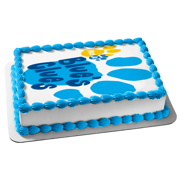 Nick Jr Blue's Clues Logotipo con estampado de pata ¡Las pistas de Blues y tú! Imagen comestible para decoración de tarta ABPID50652 