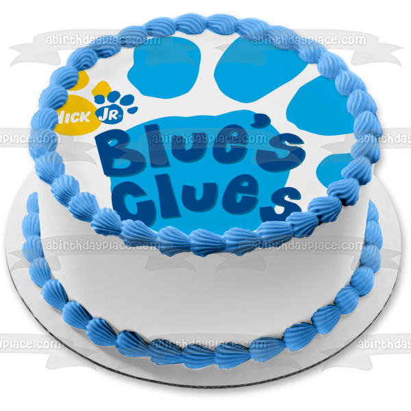 Nick Jr Blue's Clues Logotipo con estampado de pata ¡Las pistas de Blues y tú! Imagen comestible para decoración de tarta ABPID50652 