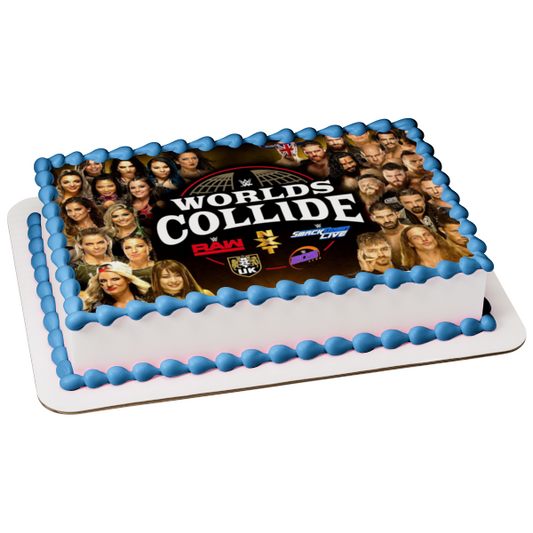 Wrestling Worlds Collide WWE Raw Nxt Smack Down Imagen comestible para decoración de tarta ABPID50777 