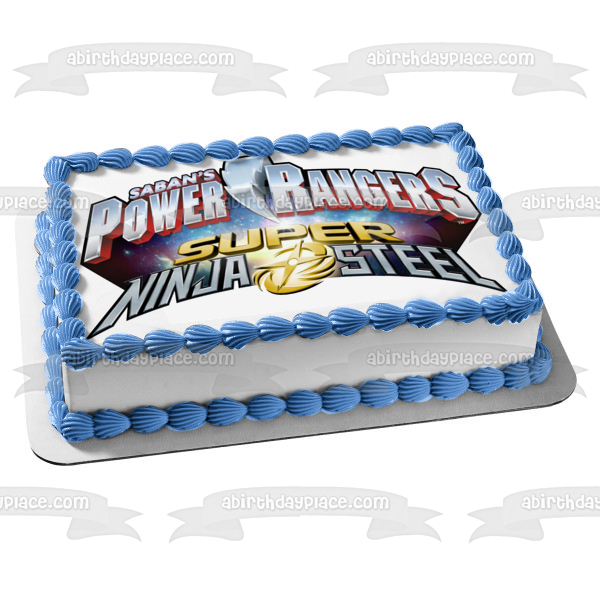 Imagen comestible para decoración de tarta con logotipo de Saban's Power Rangers Super Ninja Steel ABPID50655 