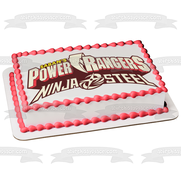 Imagen comestible para decoración de tarta con el logotipo de Ninja Steel de los Power Rangers de Saban ABPID50656 