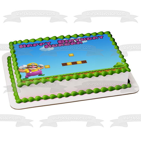 Wario Super Mario Smash Brothers Imagen comestible personalizada para decoración de tarta ABPID50657 