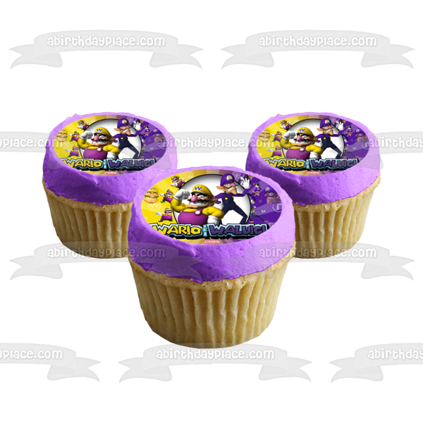 Wario y Waluigi Nintendo Videojuego Edible Cake Topper Imagen ABPID50659 