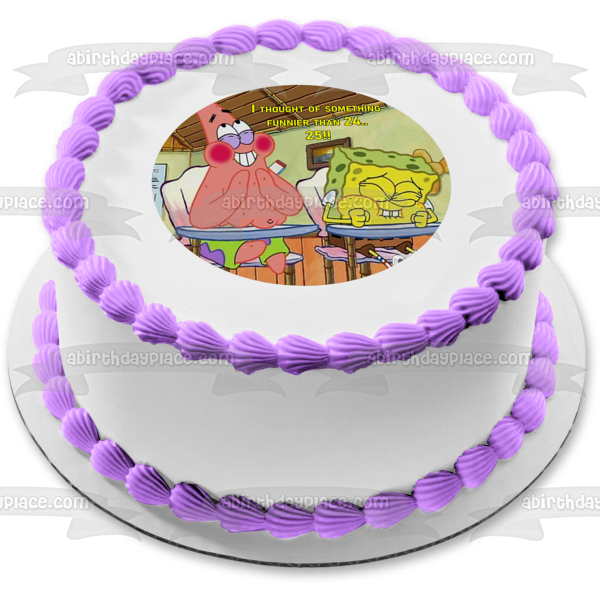 ¡¡¡Pensé en algo más divertido que 24...25!!! Imagen divertida de decoración comestible para tarta de 25 cumpleaños de Bob Esponja y Patricio ABPID50811 