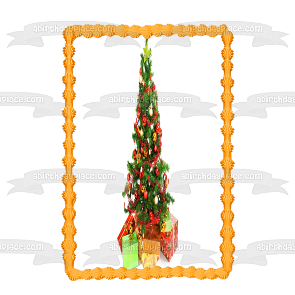 Adornos de bolas de árbol de Navidad Presenta adorno comestible para pastel Imagen ABPID50676 