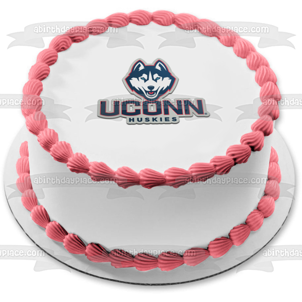 Imagen comestible para tarta con logotipo de Uconn University of Connecticut Huskies NCAA College Sports ABPID51003 