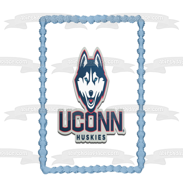 Imagen comestible para tarta con logotipo de Uconn University of Connecticut Huskies NCAA College Sports ABPID51003 