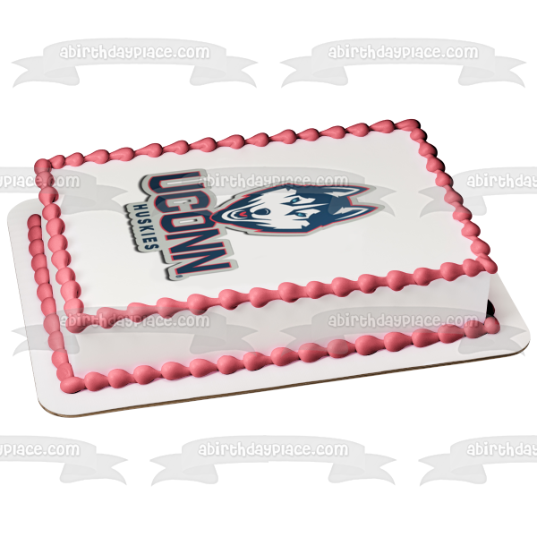 Imagen comestible para tarta con logotipo de Uconn University of Connecticut Huskies NCAA College Sports ABPID51003 