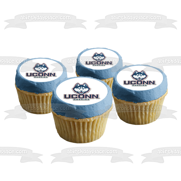 Imagen comestible para tarta con logotipo de Uconn University of Connecticut Huskies NCAA College Sports ABPID51003 