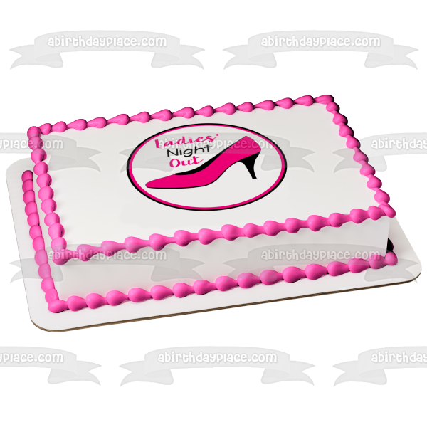 Ladies' Night Out Pink High Heel Shoe Stiletto Edible Cake Topper Image ABPID50862