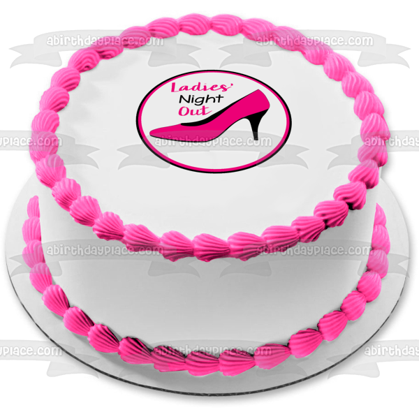 Ladies' Night Out Pink High Heel Shoe Stiletto Edible Cake Topper Image ABPID50862