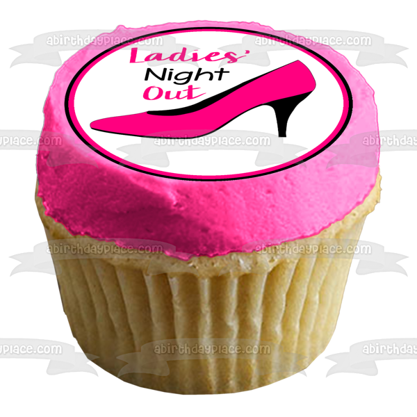 Ladies' Night Out Pink High Heel Shoe Stiletto Edible Cake Topper Image ABPID50862