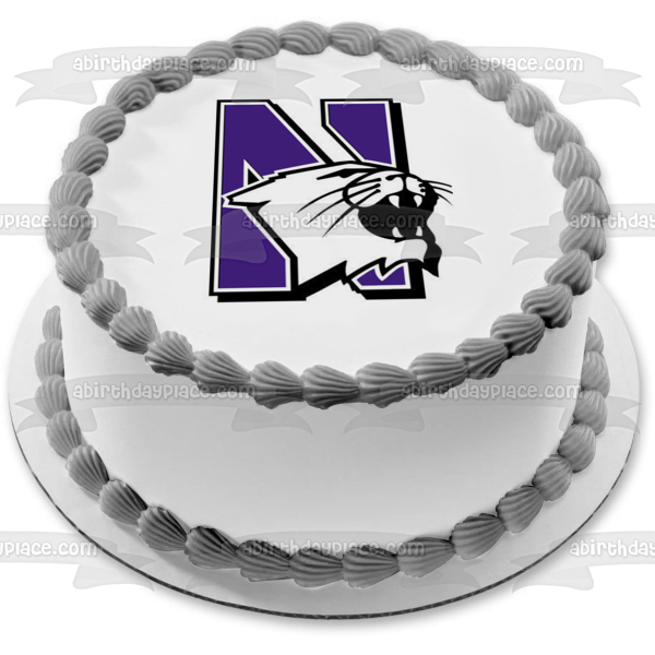 Imagen comestible para tarta con logotipo de Northwestern University Wildcats NCAA College Sports ABPID51004 