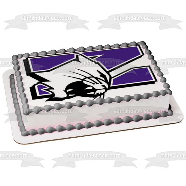 Imagen comestible para tarta con logotipo de Northwestern University Wildcats NCAA College Sports ABPID51004 