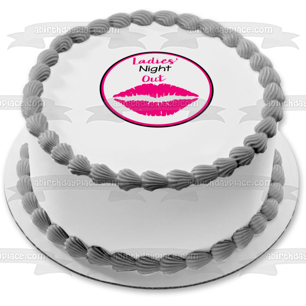 Decoración comestible para tarta con beso de labios rosas de Ladies' Night Out Imagen ABPID50864 