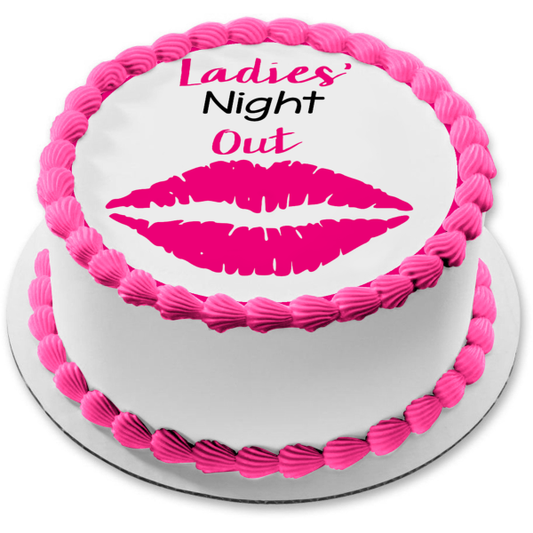 Decoración comestible para tarta con beso de labios rosas de Ladies' Night Out Imagen ABPID50864 