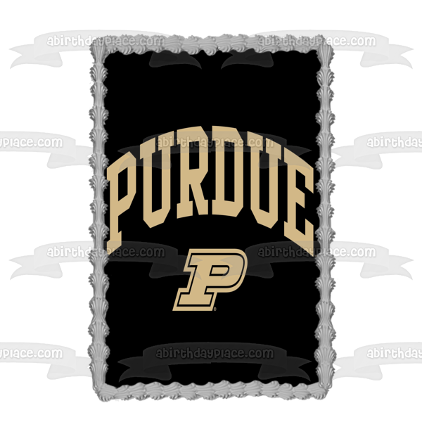 Imagen comestible para tarta con logotipo de Purdue University Boilermakers NCAA College Sports ABPID51005 