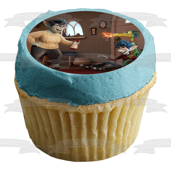 Disney Pixar Onward Ian Lightfoot Blazey Mamá Laurel Lightfoot Decoración comestible para tarta Imagen ABPID51051 