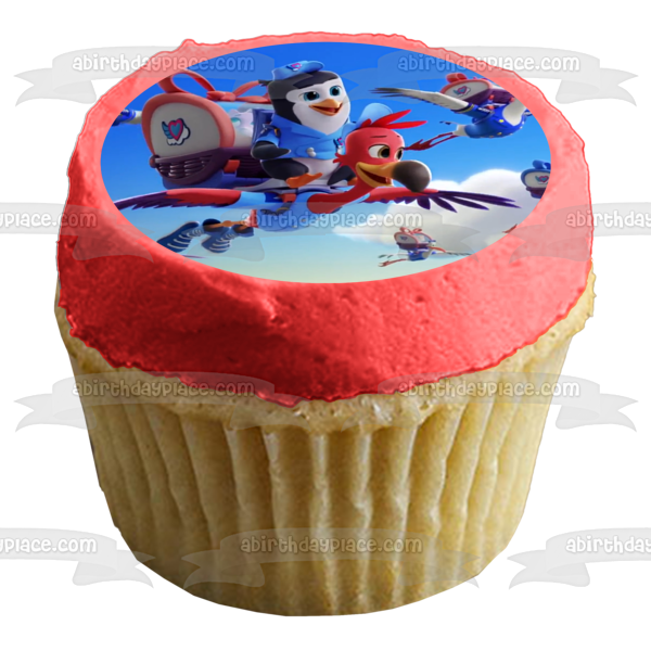 Servicio de Transporte Tots Tiny Ones T.Ot.S. Disney Junior Freddy el Flamenco Pip el Pingüino Junior Flyers Adorno comestible para tarta Imagen ABPID51079 