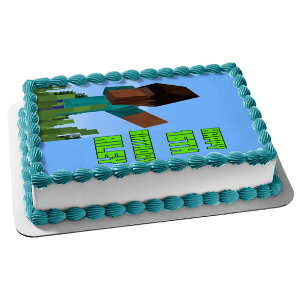 Imagen comestible para decoración de tarta de Minecraft Steve Dabbing ABPID51125 