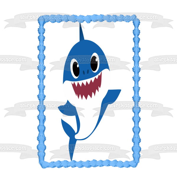 Baby Shark Blue Baby Shark Edible Cake Topper Image ABPID50977