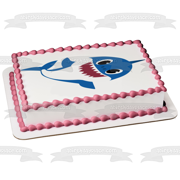 Baby Shark Blue Baby Shark Edible Cake Topper Image ABPID50977