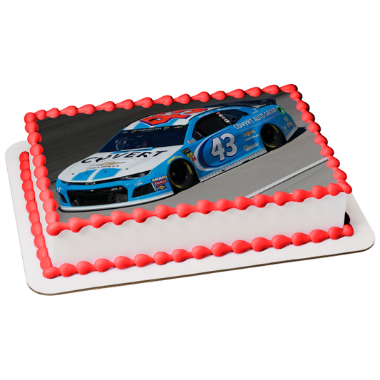 Nascar Bubba Wallace 43 Race Track Edible Cake Topper Image ABPID51155