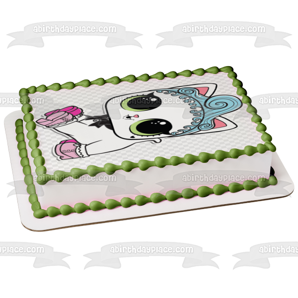 Adorno comestible para tarta con diseño de gatito real de LOL Surprise Pets, imagen ABPID50985 