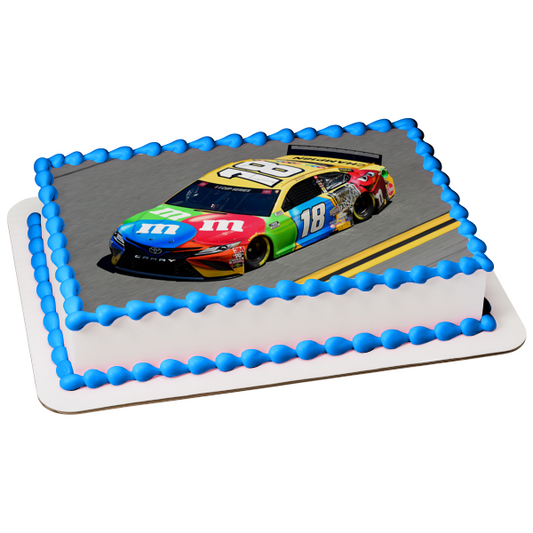 Nascar Daytona 500 Kyle Busch 18 Race Car Race Track Imagen comestible para tarta ABPID51158 