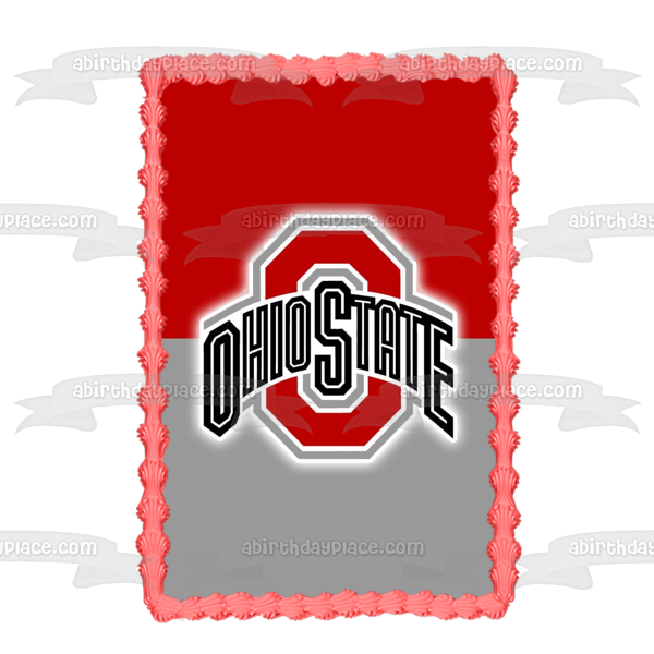 Imagen comestible para tarta con el logotipo de los Buckeyes de la Universidad Estatal de Ohio, NCAA, deportes universitarios, ABPID50996 