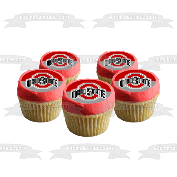 Imagen comestible para tarta con el logotipo de los Buckeyes de la Universidad Estatal de Ohio, NCAA, deportes universitarios, ABPID50996 