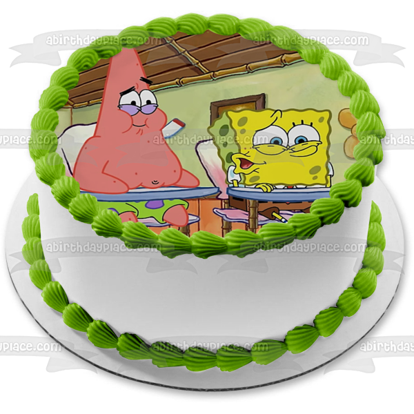 SpongeBob SquarePants Patrick School Desks Making Faces Edible Cake Topper Image ABPID51168