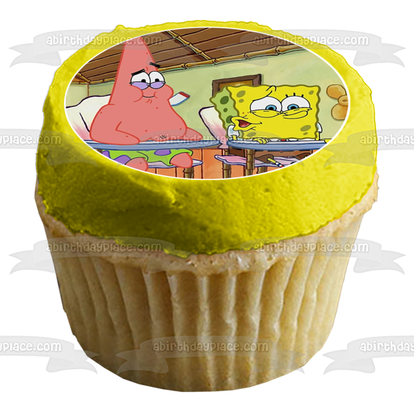 SpongeBob SquarePants Patrick School Desks Making Faces Edible Cake Topper Image ABPID51168